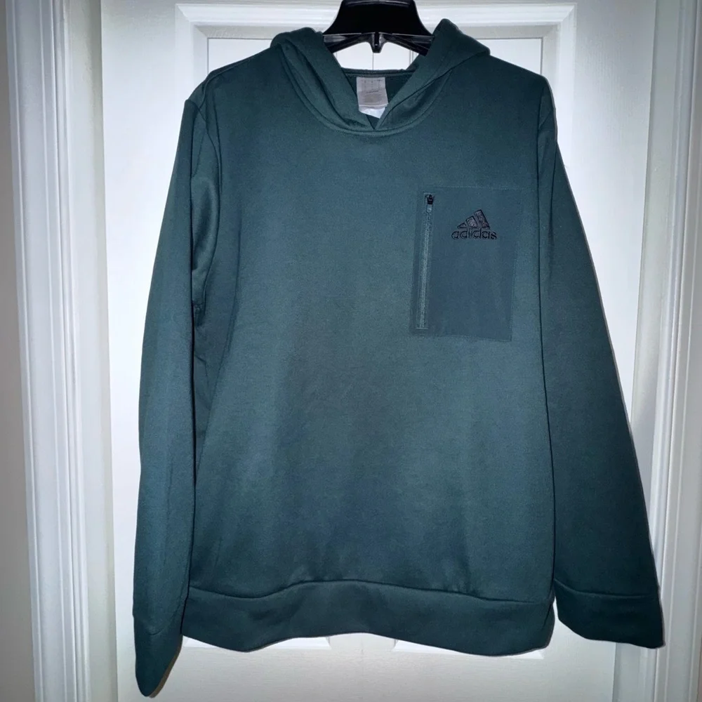 Adidas Green Hoodie with Chest Pocket